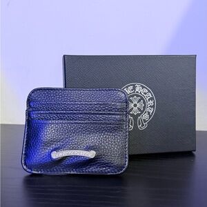 Chrome Hearts Textured Black Card Holder